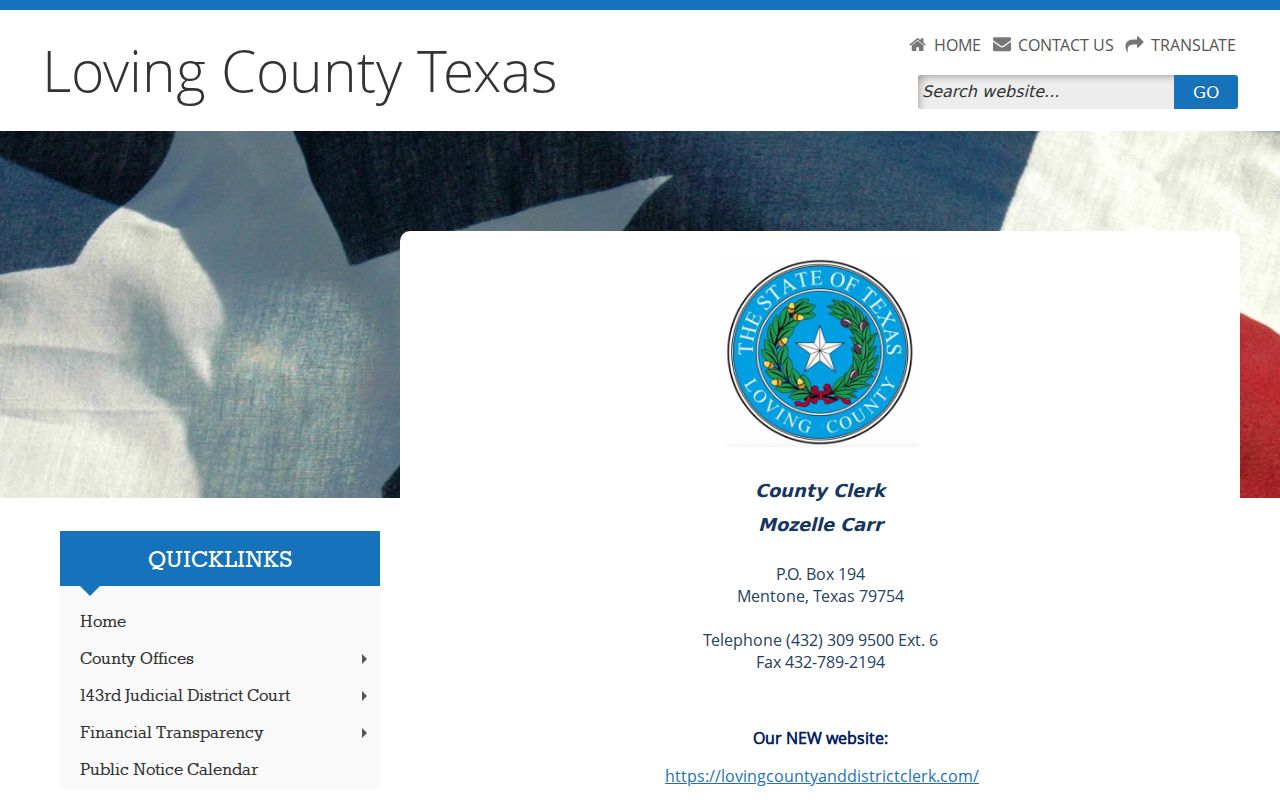 Loving County criminal court case records and combined clerk hours