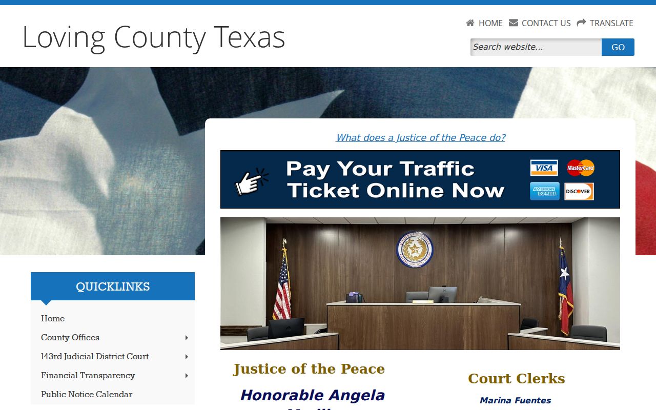 Loving County Justice Court criminal case records and forms